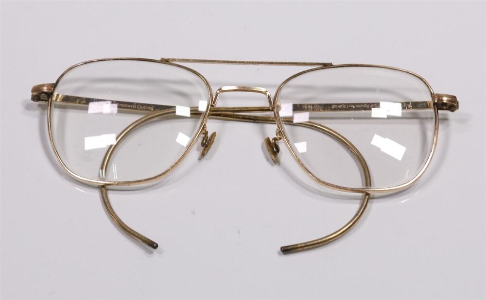 American Optical AO Vintage 50s 60s 12k GF Gold Curved Earpiece Glasses 6 1/4
